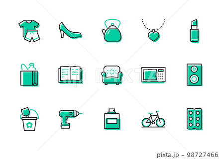 Household items and appliances - set of line design style icons Household items and appliances - set of line design style icons 98727466