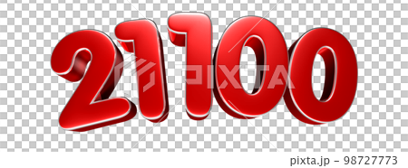 Number 21100 red 3D. Number 21100 red 3D. 98727773