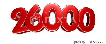 Number 26000 red 3D. Number 26000 red 3D. 98727775