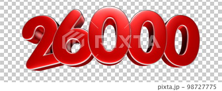 Number 26000 red 3D. Number 26000 red 3D. 98727775