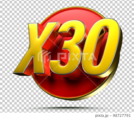 Gold X30 red circle 3D. 98727791