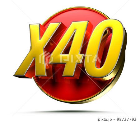 Gold X40 red circle 3D. 98727792