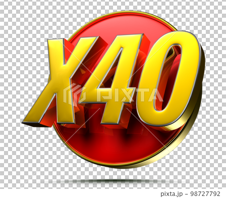 Gold X40 red circle 3D. 98727792