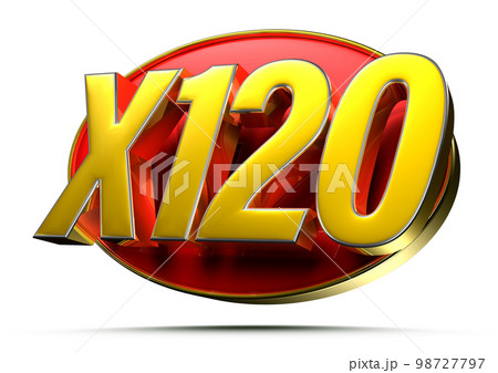 Gold X120 red circle 3D. 98727797