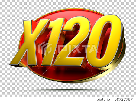 Gold X120 red circle 3D. 98727797