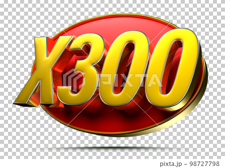 Gold X300 red circle 3D. 98727798