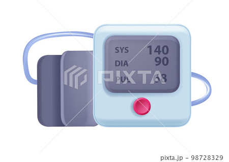 3D blood pressure icon, vector heart rate machine, hypertension medical check device, button, scree 3D blood pressure icon, vector heart rate machine, hypertension medical check device, button, scree 98728329