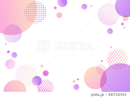 ピンクと紫色の水玉の幾何学パターンの背景素材 98728342