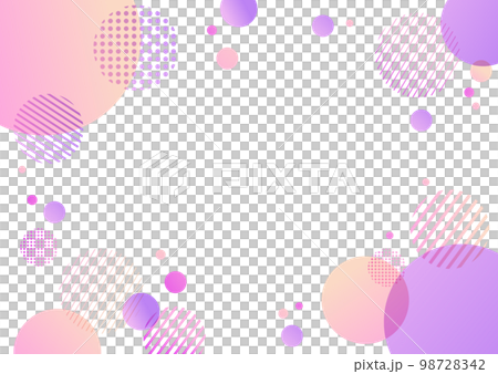 ピンクと紫色の水玉の幾何学パターンの背景素材 98728342