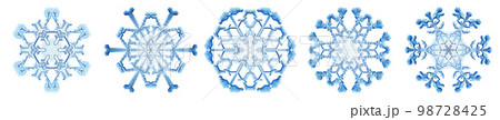 Snowflakes Dark Blue Ice Crystal Winter Symbol Snowflakes Dark Blue Ice Crystal Winter Symbol 98728425
