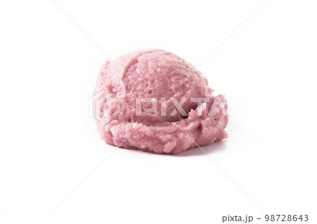 Blueberry ice cream scoop isolated on white background 98728643