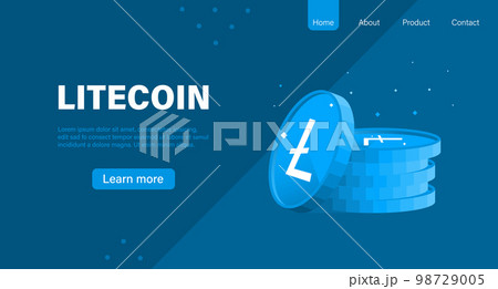 LITECOIN banner and layout web page 98729005