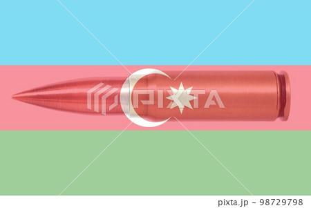 Bullet with Azerbaijan flag.Concept of Military conflict and war 98729798