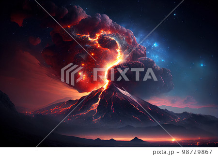 Eruption of volcano Eruption of volcano 98729867