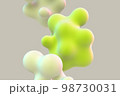 3D floating green cells on gray background. 98730031