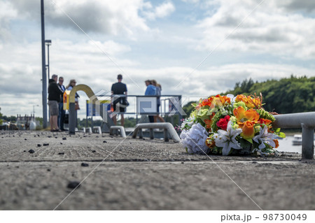 Artificial flowers at Ballina harbour in County Mayo - Ireland Artificial flowers at Ballina harbour in County Mayo - Ireland 98730049