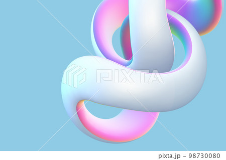 3D torus knot isolated on blue background. 98730080