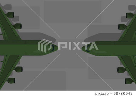 cargo military aircraft of green color on the ground at the airport 98730945