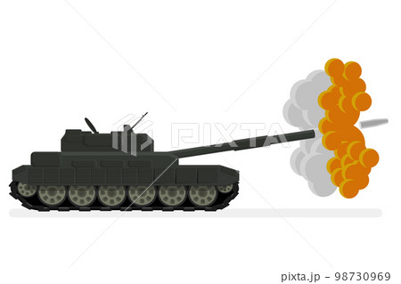 tank fires from the muzzle with a projectile war conflict 98730969