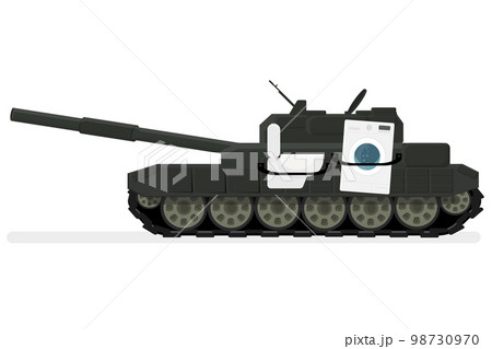 combat Russian green tank with a washing machine and a toilet stolen items war conflict combat Russian green tank with a washing machine and a toilet stolen items war conflict 98730970