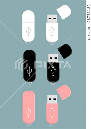 set of usb flash drives white black and pink 98731189