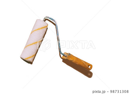 Work roller for painting various surfaces, isolated on white Work roller for painting various surfaces, isolated on white 98731308