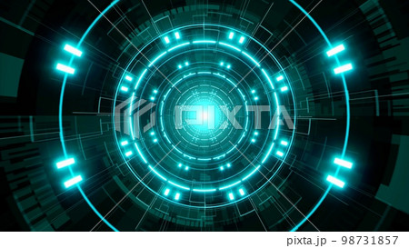 Glowing Cyber System Light Tunnel 98731857