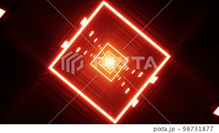 Glowing Red Light Tunnel VJ Background 3D Rendering Glowing Red Light Tunnel VJ Background 3D Rendering 98731877