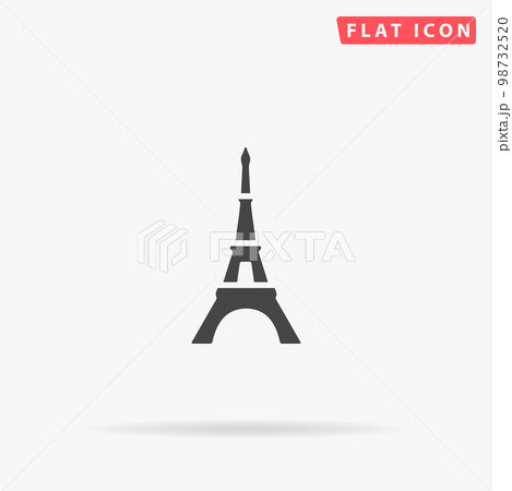 Eiffel tower flat vector icon 98732520