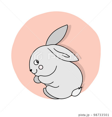 Cute Easter bunny. Funny cartoon rabbit. Vector illustration. 98733501