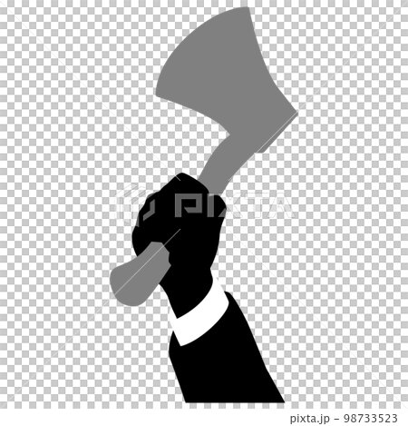 手斧を持つ手 手斧を持つ手 98733523