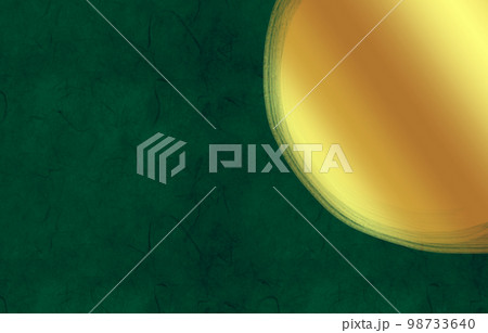背景素材 ザラザラした和紙 金箔 丸 緑 背景素材 ザラザラした和紙 金箔 丸 緑 98733640