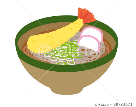 海老天そばのイラスト 海老天そばのイラスト 98733671
