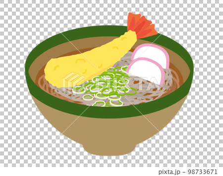 海老天そばのイラスト 海老天そばのイラスト 98733671