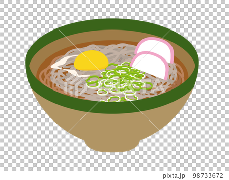 月見そばのイラスト 98733672