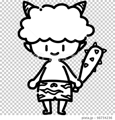 手書き　金棒を持った鬼の節分イラスト 98734236