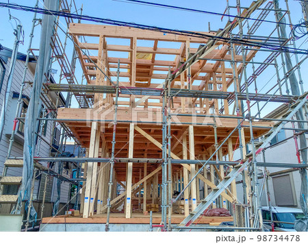 集合住宅の建築現場のイメージ 98734478