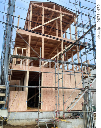 集合住宅の建築現場のイメージ 98734479