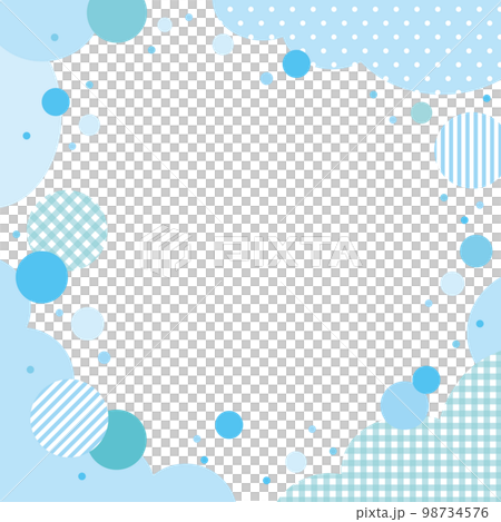 パターンとドットのフレーム バナー 背景/正方形・ブルー 98734576