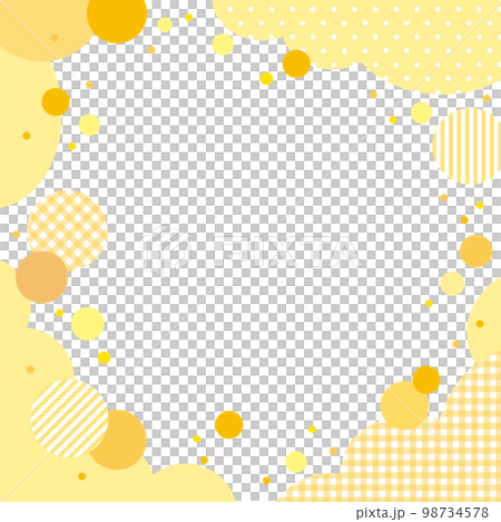 Pattern and dot frame banner background / square yellow 98734578
