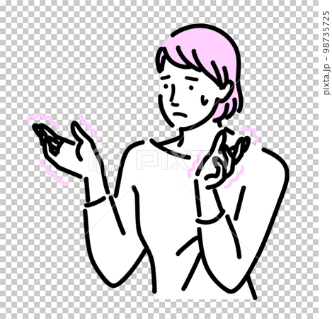 A woman suffering from numbness in her hands 98735725