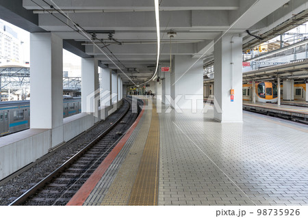 近鉄京都駅の人がいないプラットフォーム 近鉄京都駅の人がいないプラットフォーム 98735926