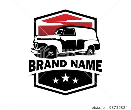 1952 chevrolet panel van logo - vector illustration, emblem design on a white background. best for the trucking industry. 1952 chevrolet panel van logo - vector illustration, emblem design on a white background. best for the trucking industry. 98736324