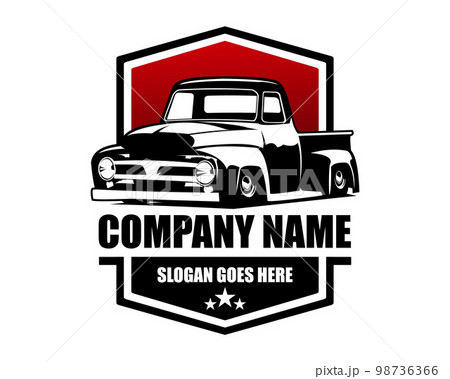 classic truck panels. isolated white background view from side. best for trucking industry, badge concept logo vector. available eps 10.	 98736366