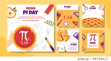World Pi Day Social Media Post with Mathematical Constants or Baked Sweet Pie Flat Cartoon Hand Drawn Templates Illustration World Pi Day Social Media Post with Mathematical Constants or Baked Sweet Pie Flat Cartoon Hand Drawn Templates Illustration 98736427