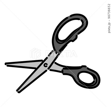 持ち手が黒のハサミのイラスト 98736652
