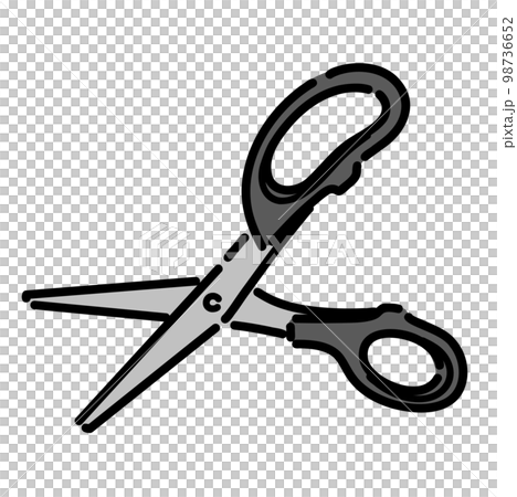 持ち手が黒のハサミのイラスト 98736652