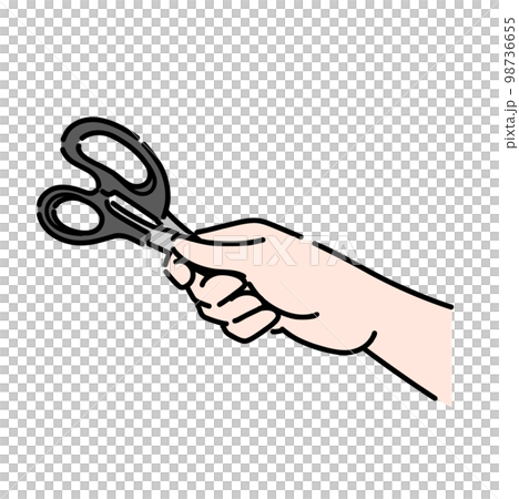 Illustration that the handle is handing black scissors Illustration that the handle is handing black scissors 98736655