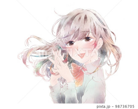 胸の前で手を組む少女/笑顔/ノーマル 胸の前で手を組む少女/笑顔/ノーマル 98736705