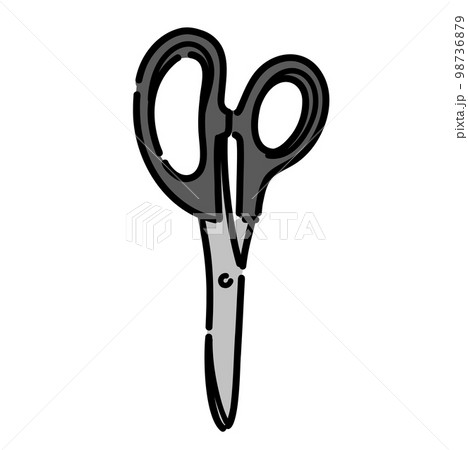 持ち手が黒のハサミのイラスト 98736879
